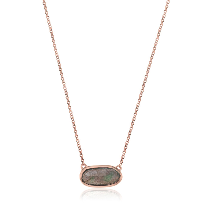 Rose Gold Vermeil Vega Necklace - Labradorite