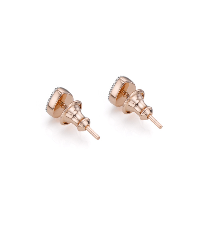 Rose Gold Vermeil Alma Stud Earrings - Diamond