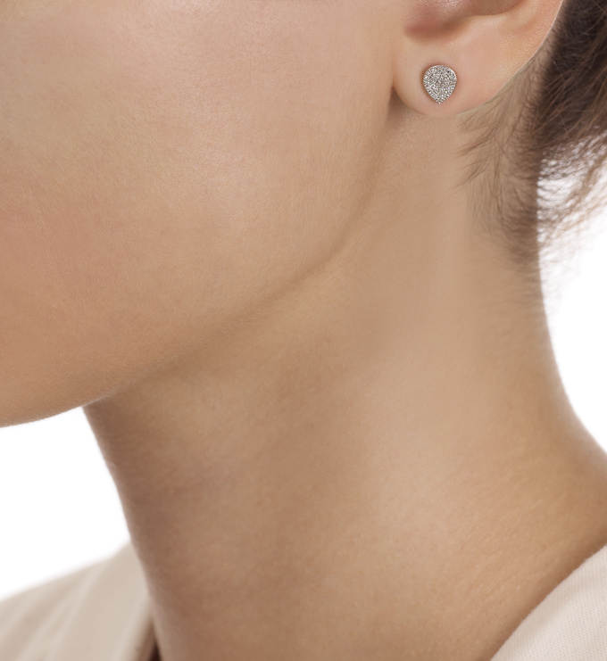Rose Gold Vermeil Alma Stud Earrings - Diamond