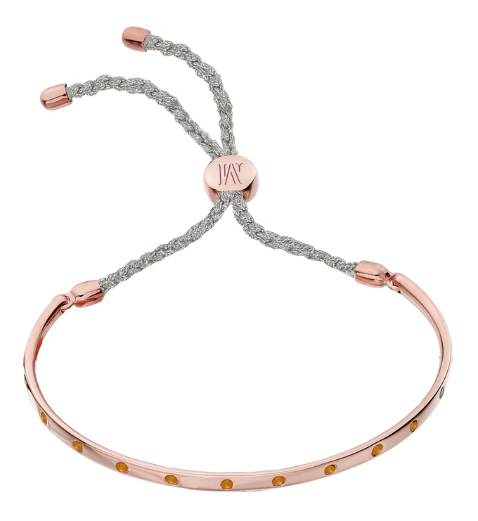 Rose Gold Vermeil Fiji Gem Bracelet - Silver Metallica - Joy - Monica Vinader