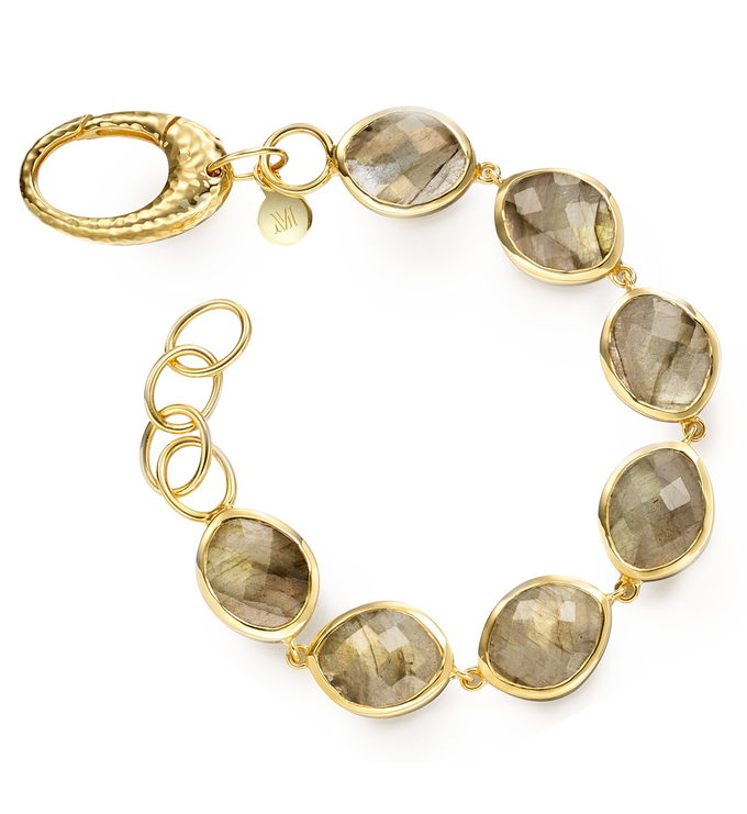 Gold Vermeil Nugget Link Bracelet - Monica Vinader