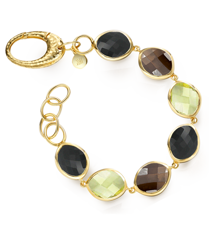 Gold Vermeil Nugget Link Bracelet - Monica Vinader