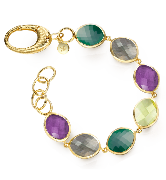 Gold Vermeil Nugget Link Bracelet - Monica Vinader