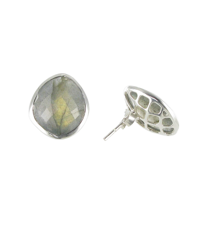 Sterling Silver Nugget Stud Earrings - Monica Vinader
