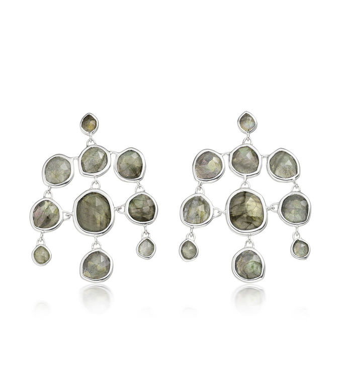 Sterling Silver Siren Chandelier Earrings - Labradorite - Monica Vinader