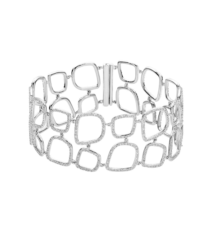Sterling Silver Riva Diamond Cluster Cuff - Diamond - Monica Vinader