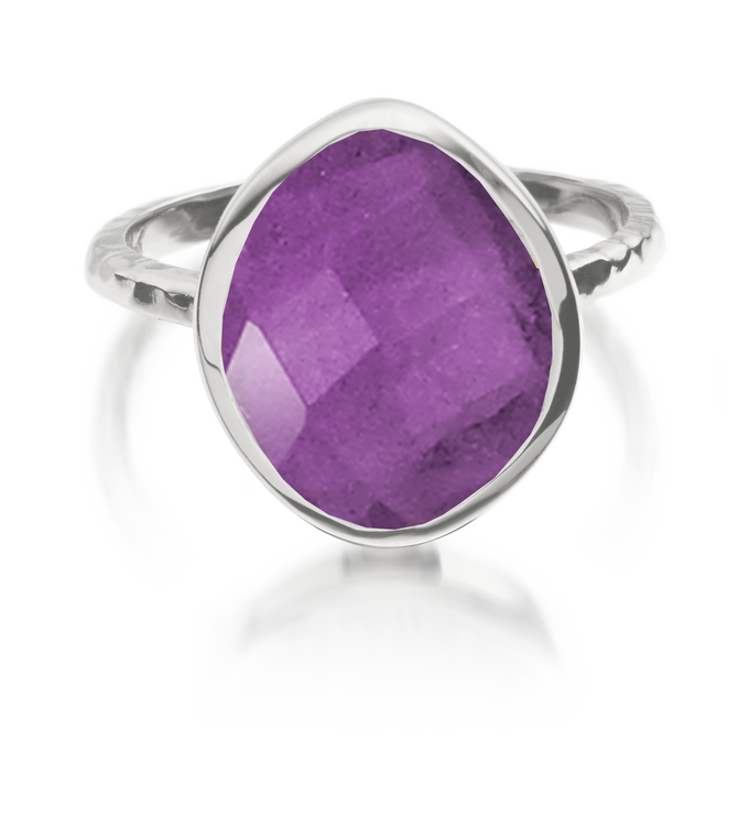 Sterling Silver Nugget Ring - Small - Amethyst - Monica Vinader