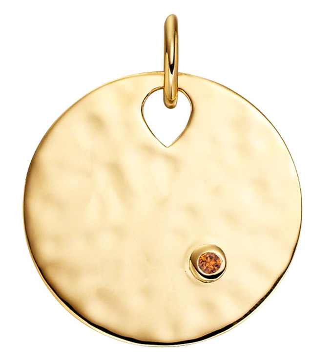 Gold Vermeil Ava Pendant Charm - Orange Sapphire - Monica Vinader