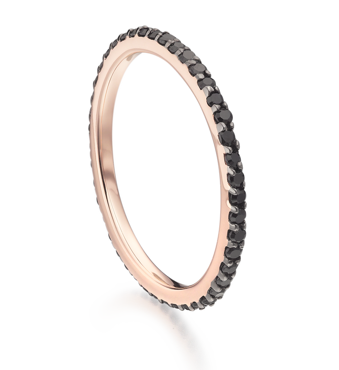 Rose Gold Vermeil Eternity Band - Black Spinel - Monica Vinader