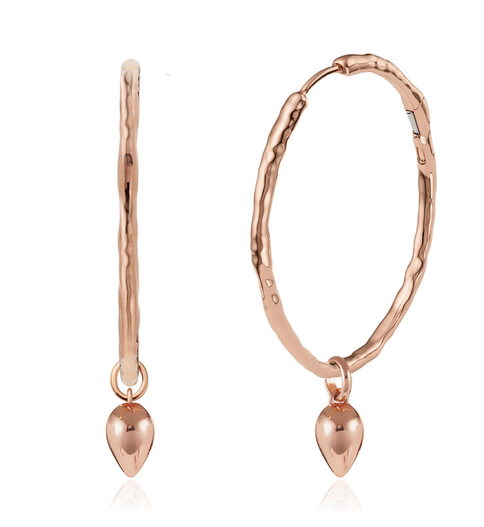 Rose Gold Vermeil Siren Muse Large Hoop and Fiji Bud Earring Set - Monica Vinader