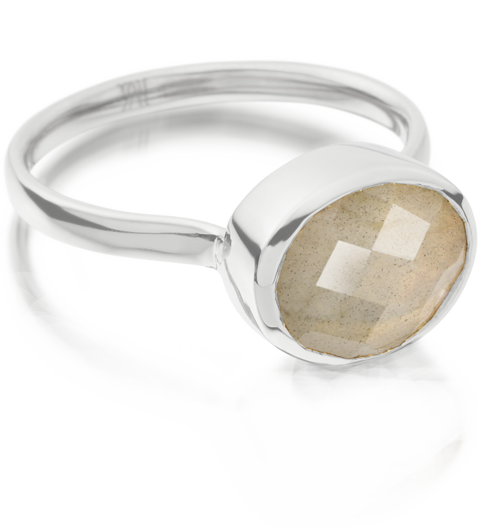 Sterling Silver Candy Oval Ring - Labradorite - Monica Vinader