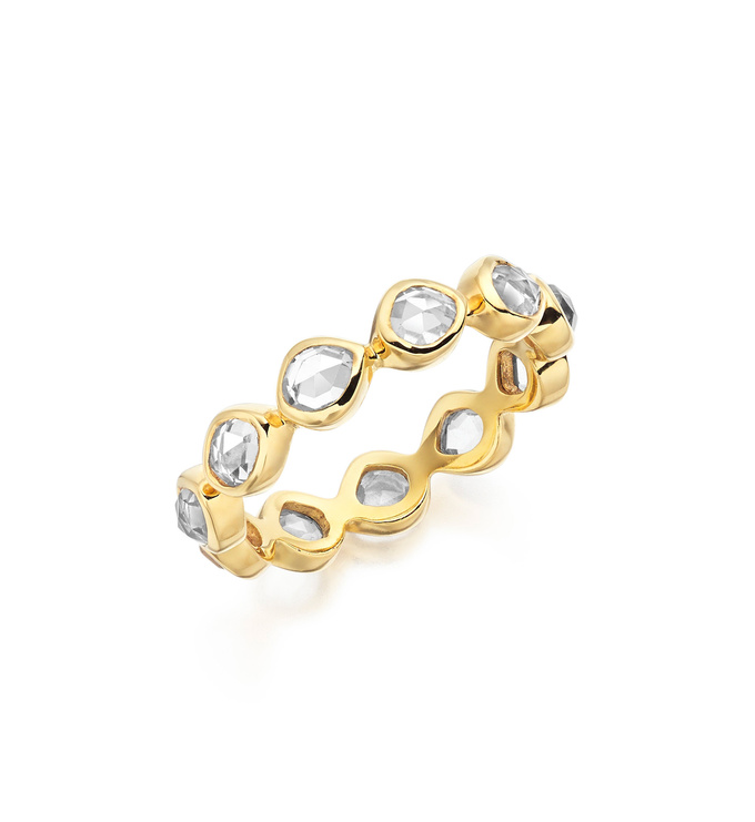 Gold Vermeil Siren Eternity Ring Small - Rock Crystal