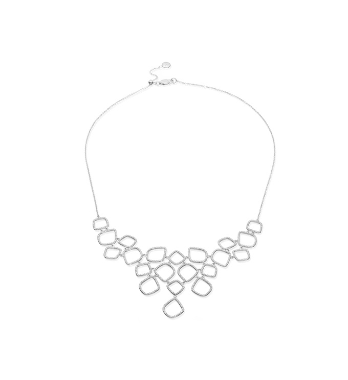 Sterling Silver Riva Diamond Cluster Bib - Diamond - Monica Vinader