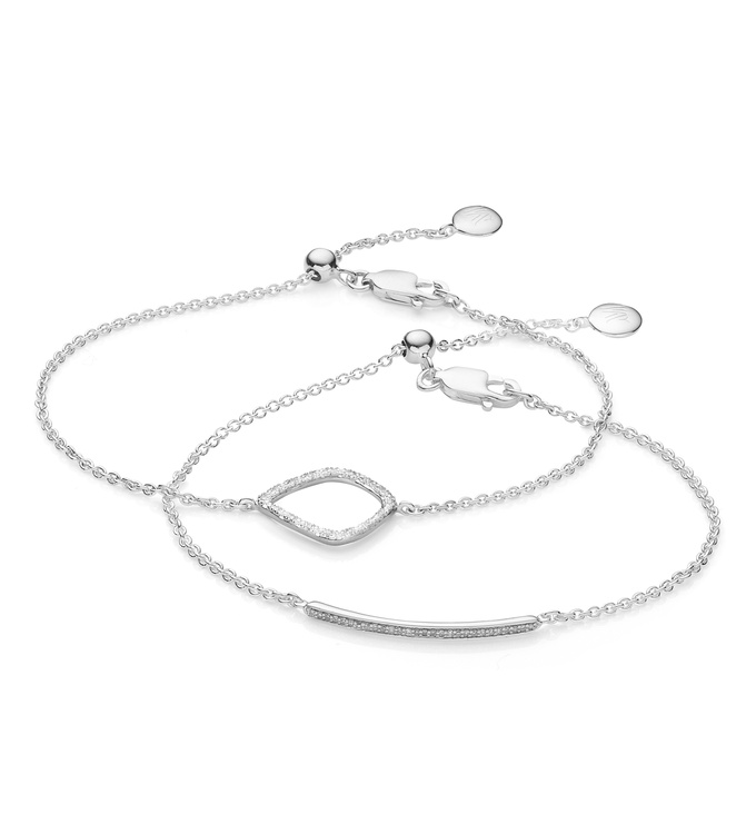 Riva and Skinny Diamond Bracelet Set - Monica Vinader
