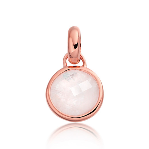 Rose Gold Vermeil Luna Mini Pendant Charm - Moonstone - Monica Vinader