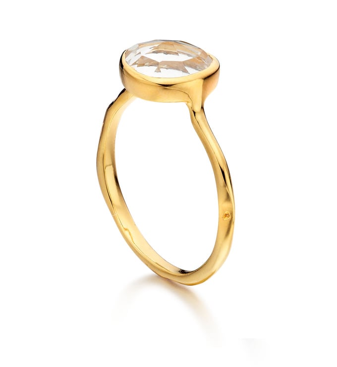 Siren Stacking Ring in 18ct Gold Vermeil on Sterling Silver and White ...