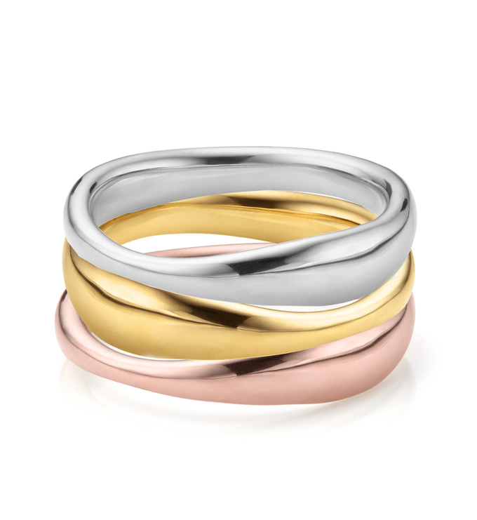 Nura Reef Mixed Finish Stacking Ring set | Jewellery Sets