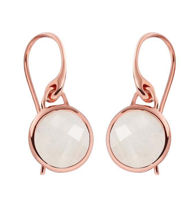 Rose Gold Vermeil Mini Luna Earrings - Moonstone - Monica Vinader