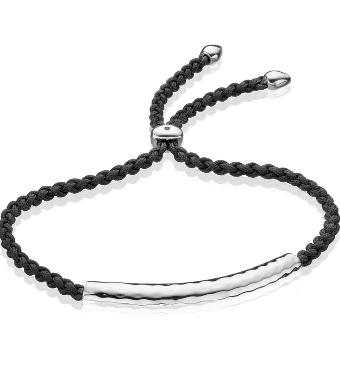 Sterling Silver Esencia Friendship Bracelet - Black Spinel - Monica Vinader