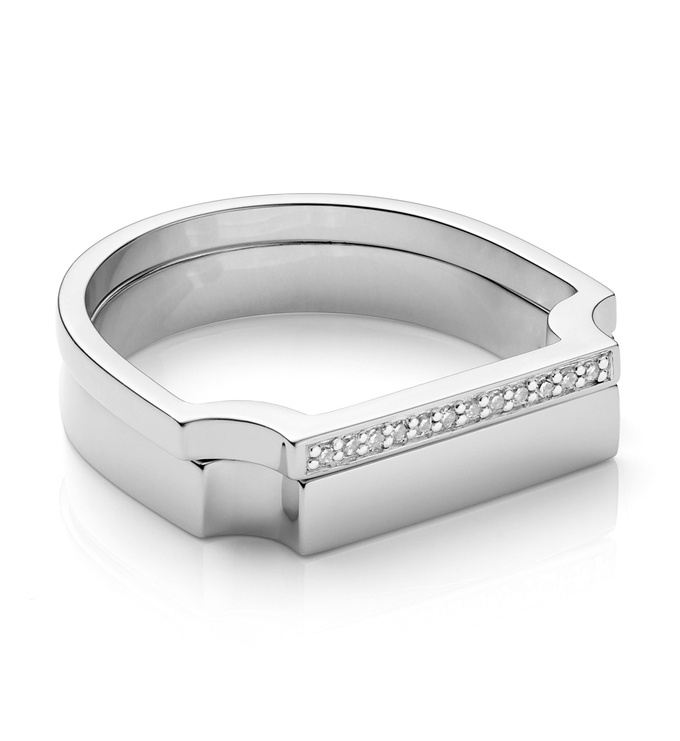 Signature Plain and Diamond Ring Set - Monica Vinader