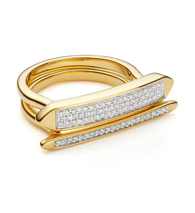 Baja and Skinny Diamond Ring Set - Monica Vinader