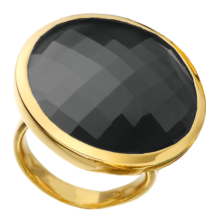 Gold Vermeil Round Facet Ring - Monica Vinader