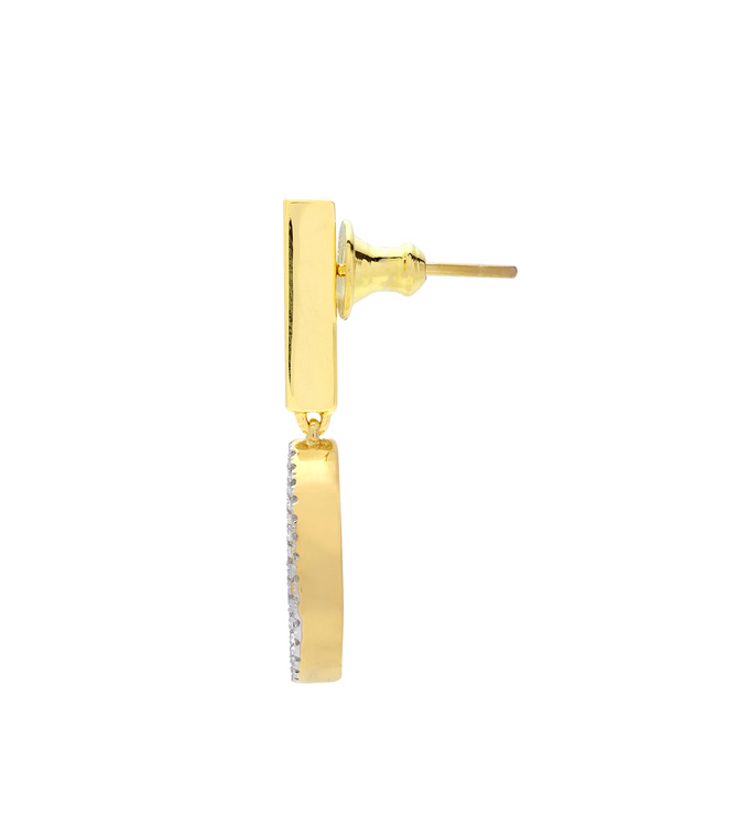 Gold Vermeil Naida Lotus Drop Earrings - Diamond