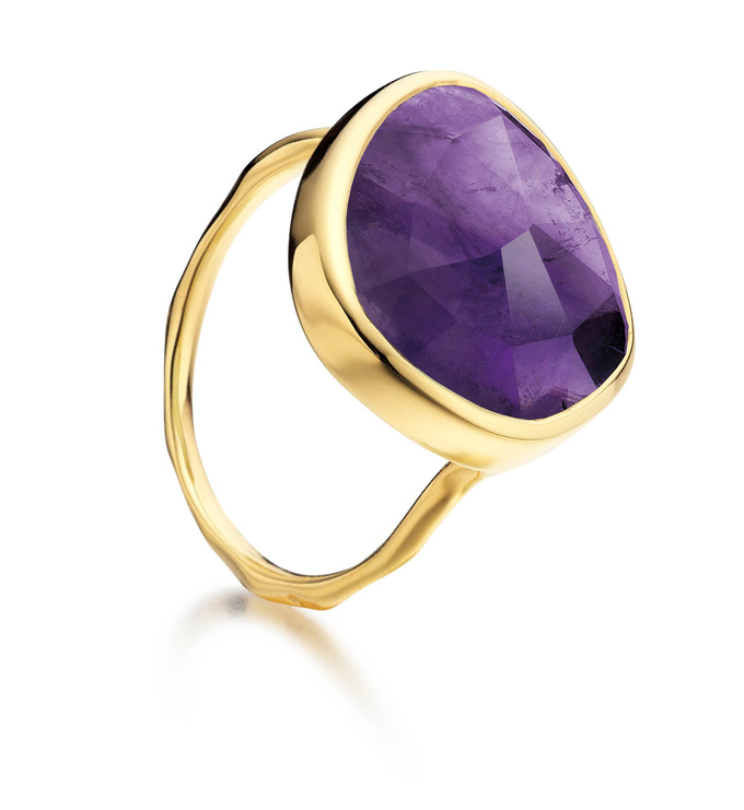 Gold Vermeil Siren Ring - Amethyst - Monica Vinader