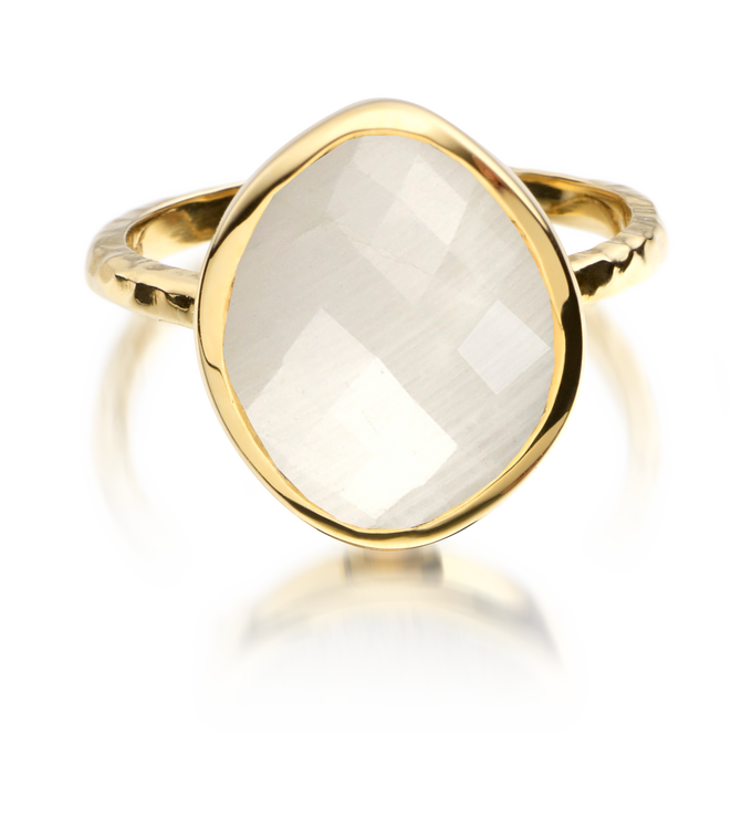 Gold Vermeil Nugget Ring - Small - Moonstone - Monica Vinader