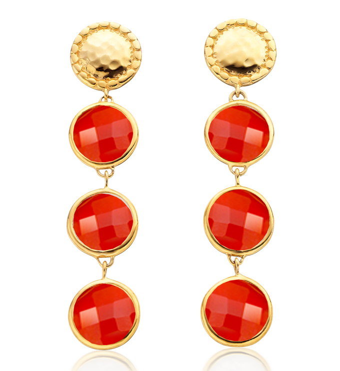 Gold Vermeil Mini Luna Drops - Carnelian - Monica Vinader