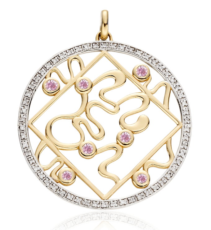 Lalit Pendant Charm - Pink Sapphire - Monica Vinader
