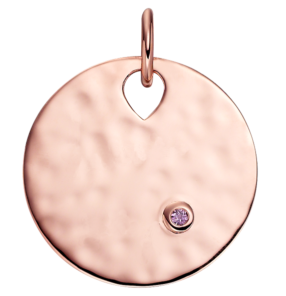Rose Gold Vermeil Ava Pendant Charm - Pink Sapphire - Monica Vinader