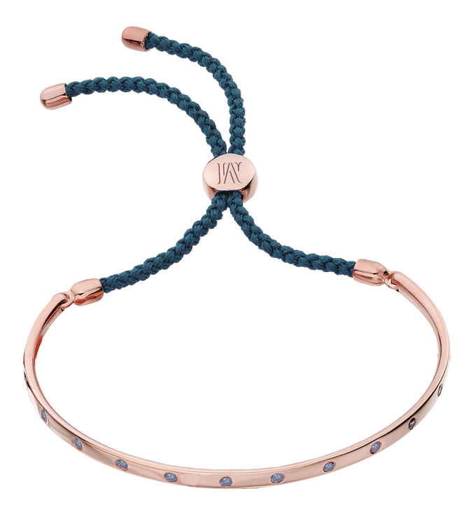 Rose Gold Vermeil Fiji Gem Bracelet - Aqua Blue - Good Fortune - Monica Vinader