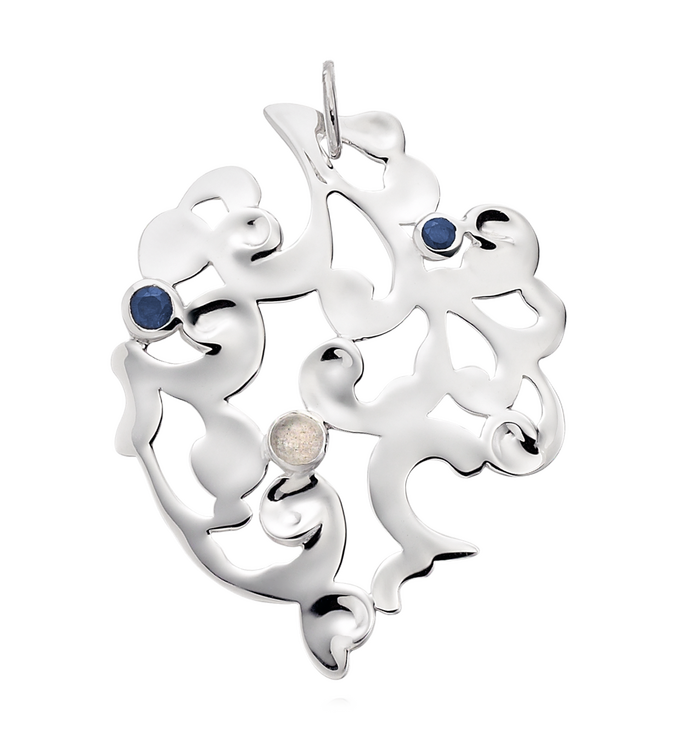 Sterling Silver Lace Cocktail Pendant Charm - Monica Vinader