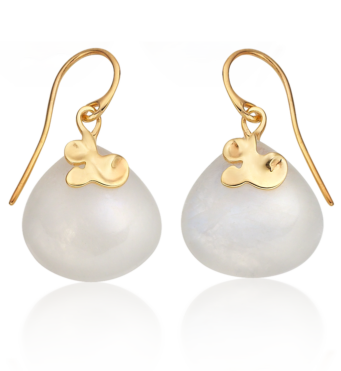 Gold Vermeil Lace Teardrop Earrings - Moonstone - Monica Vinader