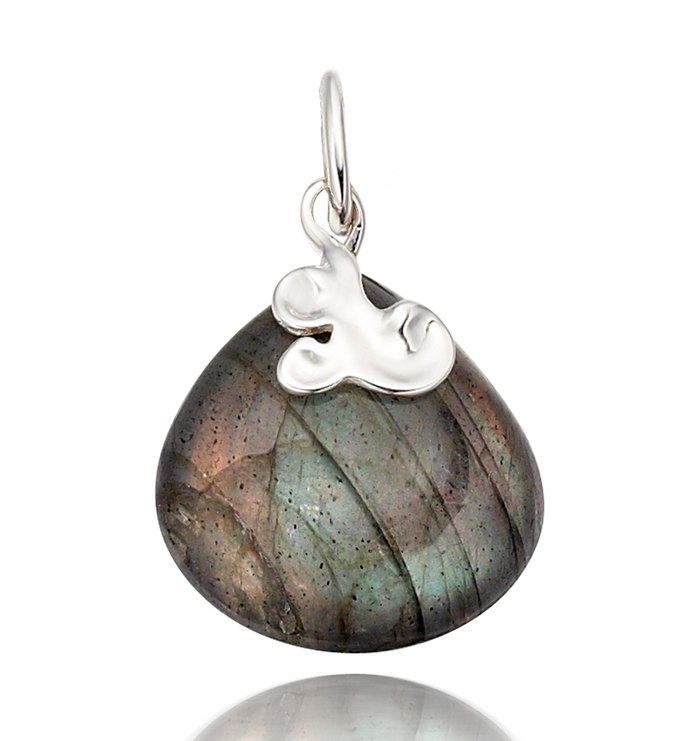 Sterling Silver Lace Teardrop Pendant Charm - Monica Vinader