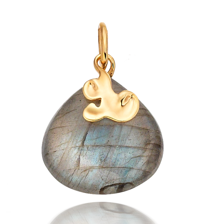 Gold Vermeil Lace Teardrop Pendant Charm - Monica Vinader