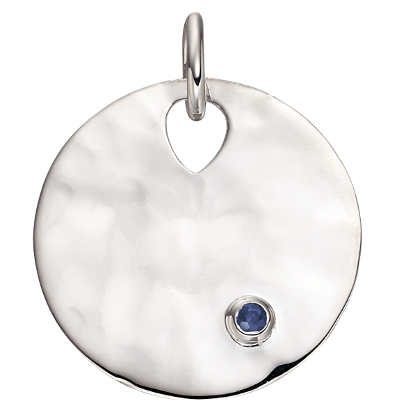 Sterling Silver Ava Pendant Charm - Blue Sapphire - Monica Vinader