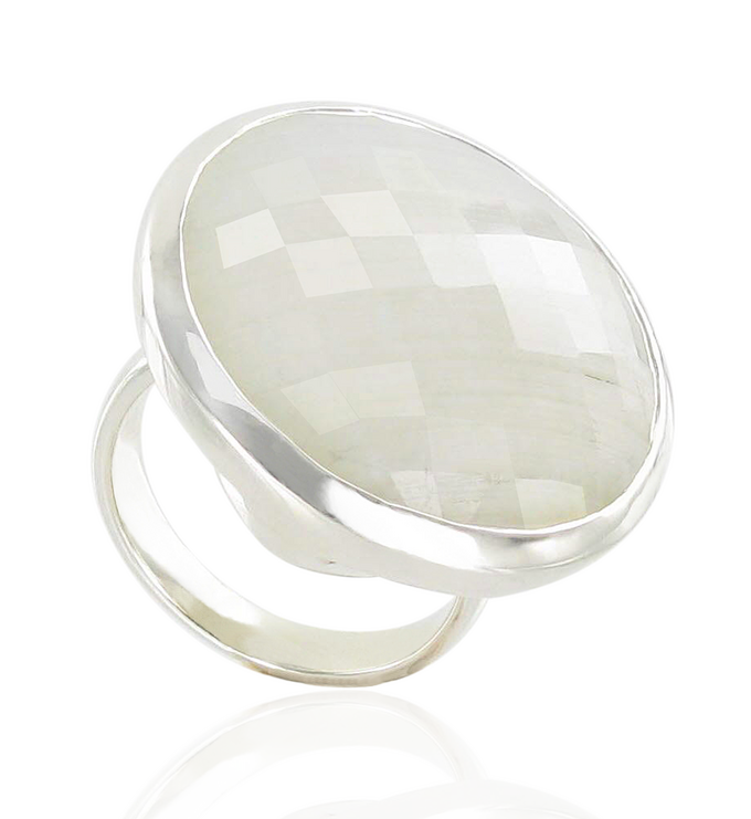 Sterling Silver Round Facet Ring - Monica Vinader