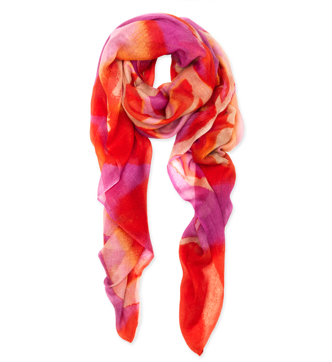 Ammonite Print Modal Scarf - Ruby - Monica Vinader