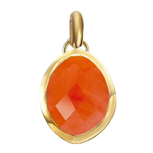 Gold Vermeil Nugget Small Pendant Charm - Carnelian - Monica Vinader