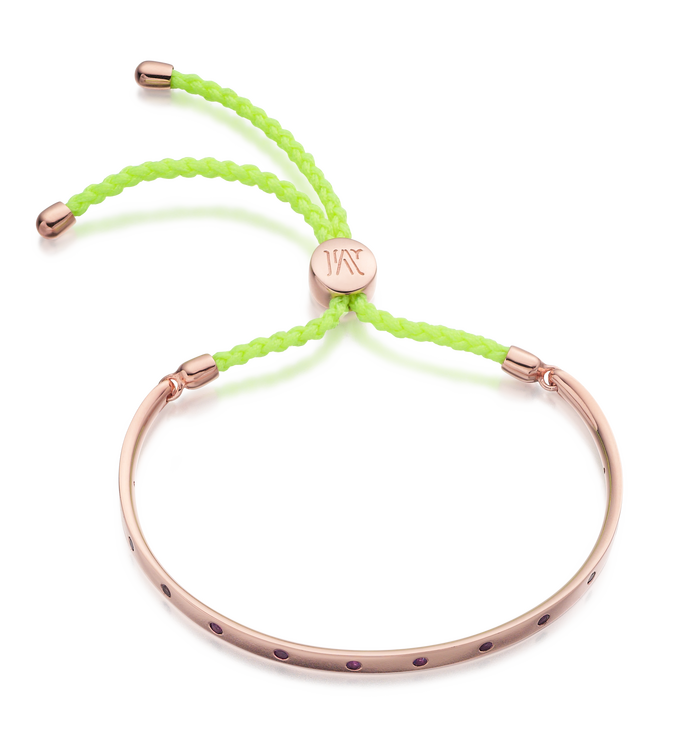 Rose Gold Vermeil Fiji Gem Bracelet - Fluoro Yellow - Spirituality - Monica Vinader