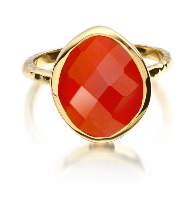 Gold Vermeil Nugget Ring - Small - Carnelian - Monica Vinader
