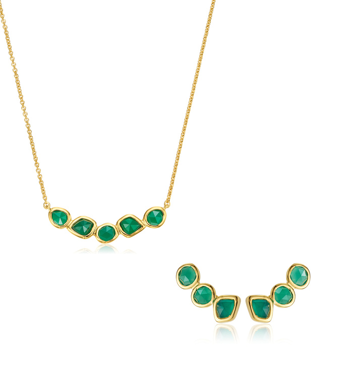 Siren Cluster Necklace and Climber Earring set - Monica Vinader