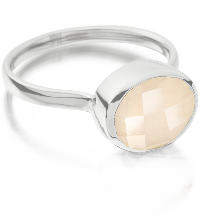 Sterling Silver Candy Oval Ring - Moonstone - Monica Vinader