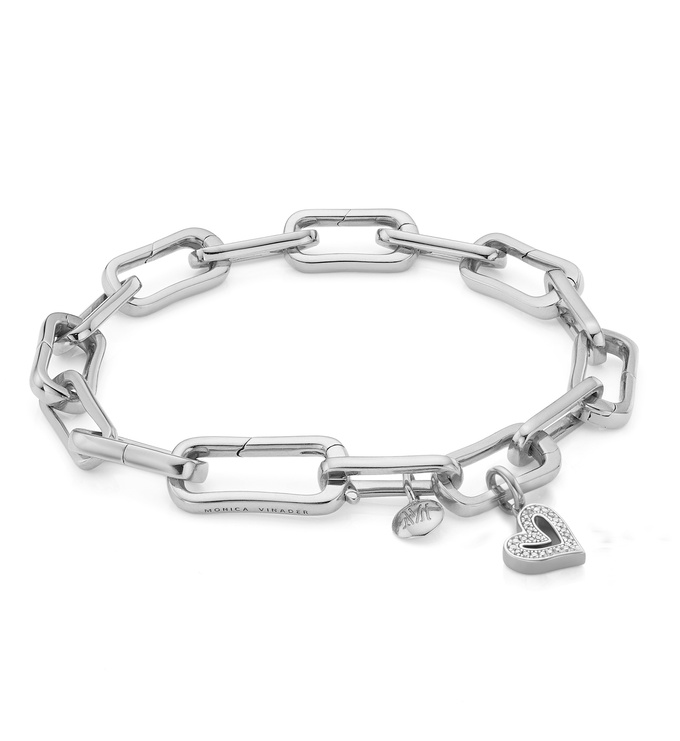 Alta Capture Diamond Heart Charm Bracelet - Monica Vinader