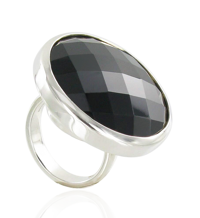 Sterling Silver Round Facet Ring - Monica Vinader
