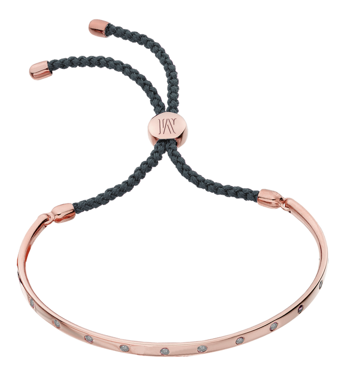 Rose Gold Vermeil Fiji Gem Bracelet - Grey - Creativity - Monica Vinader