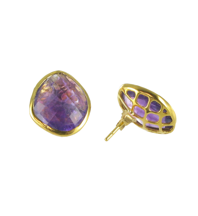 Gold Vermeil Nugget Stud Earrings - Monica Vinader