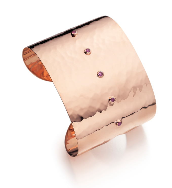 Rose Gold Vermeil Ava Cuff - Pink Sapphire - Monica Vinader